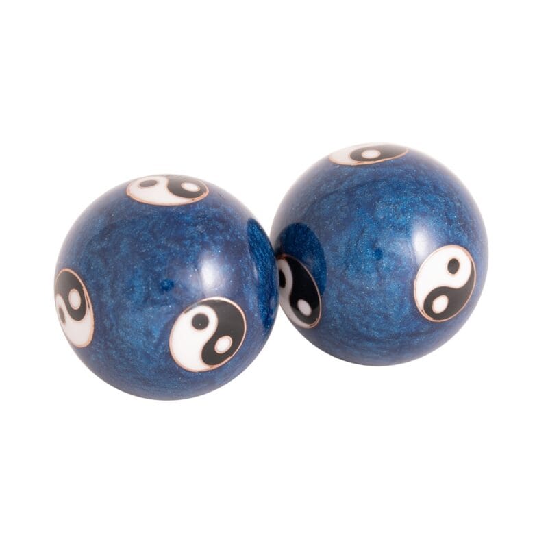 Qi Gong ballen yin yang blauw 35 mm