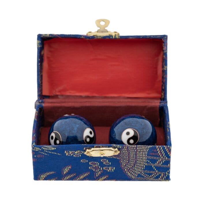 Qi Gong ballen yin yang blauw 35 mm Qi Gong ballen yin yang blauw 35 mm