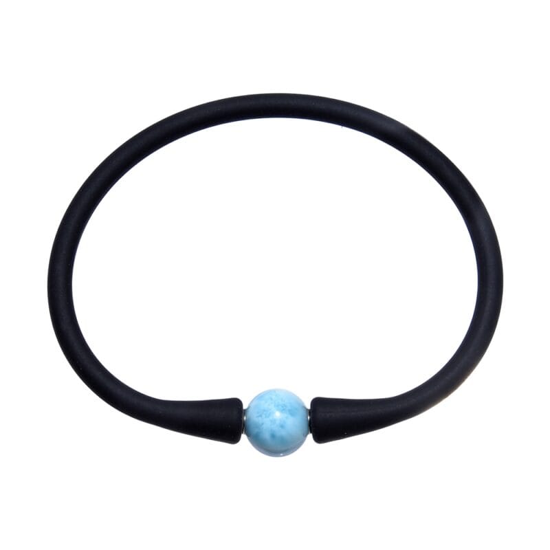 Armband zwart met Larimar
