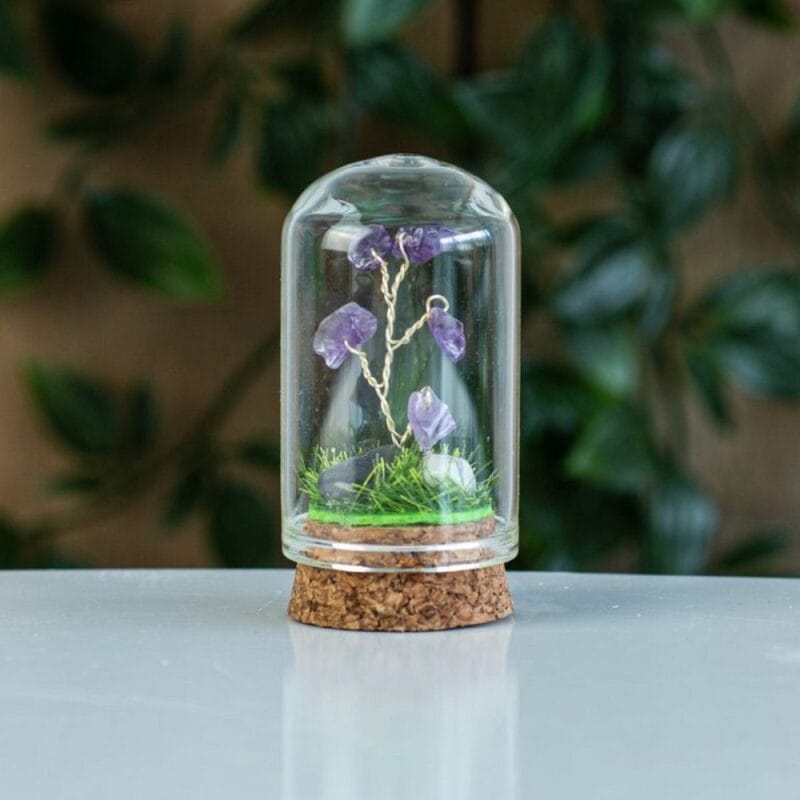 Mini Edelsteenboompje van Amethist in Glas (50 mm)2