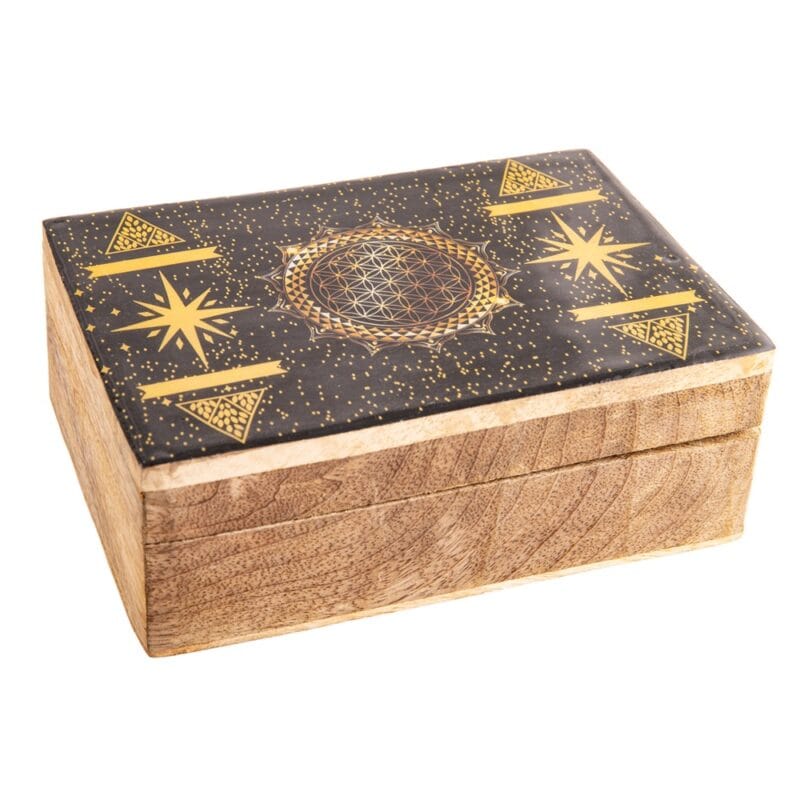 Fantasy houten doos Levensbloem