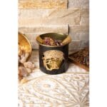 Wierookbrander Boeddha onder Bodhiboom met Gouden RVS Schaal2