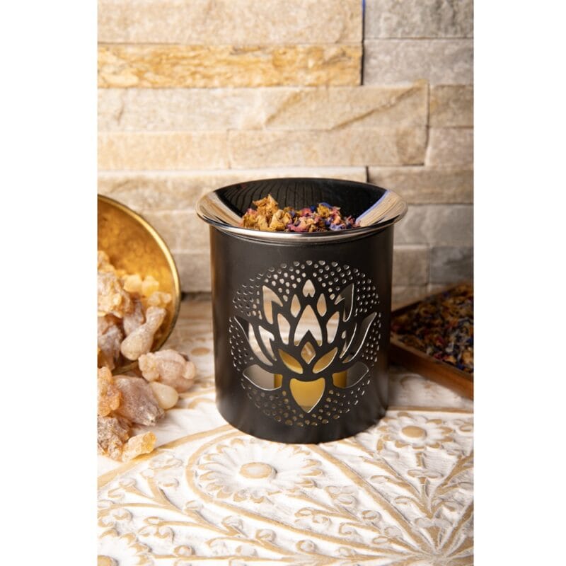 Wierookbrander Lotus met RVS schaal2