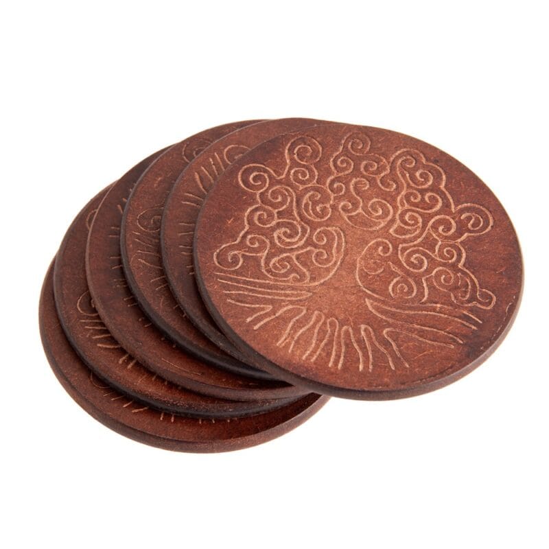 Levensboom onderzetters Hout