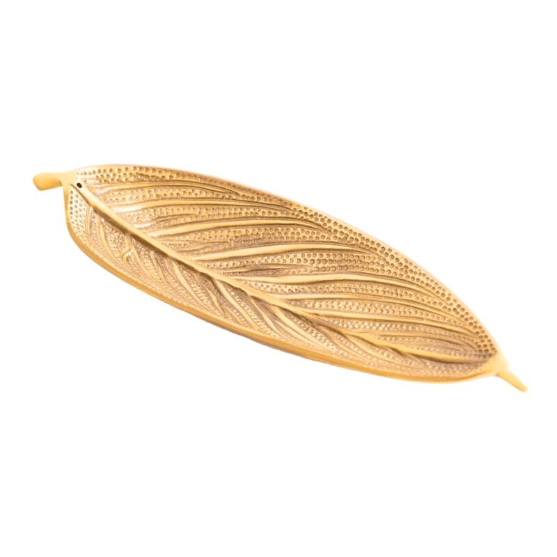 Wierookhouder bootje blad brons