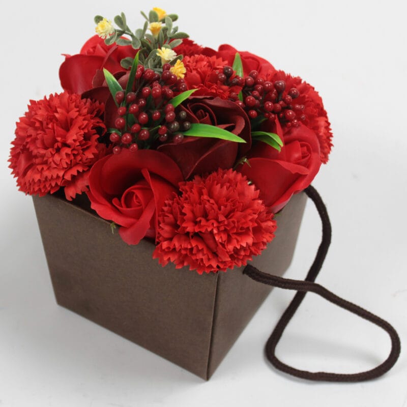 Zeep Bloemen Boeket - Rode Roos & Anjer2
