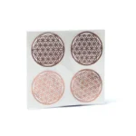 Levensbloem metalen sticker rosé goud 3,3 cm