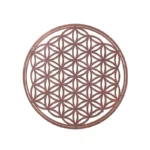 Levensbloem metalen sticker rosé goud 3,3 cm2
