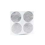 Levensbloem metalen sticker verzilverd 3,3 cm