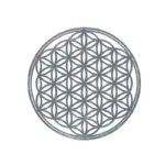 Levensbloem metalen sticker verzilverd 3,3 cm2