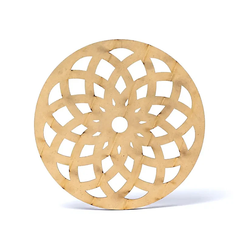 Lotus wanddecoratie Hout 25 cm2