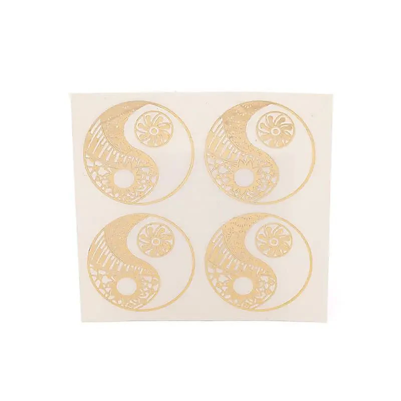 Yin Yang Metalen sticker verguld